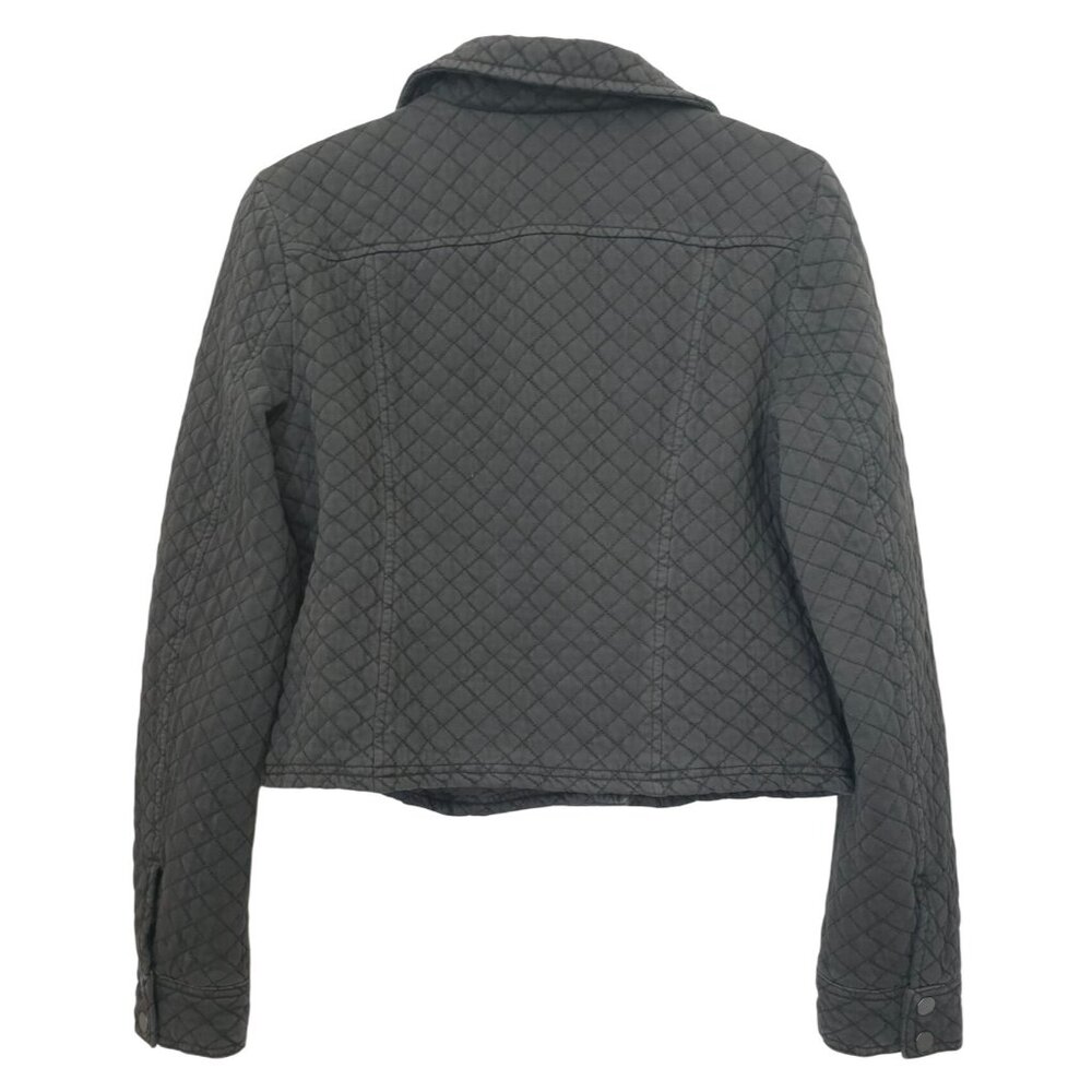 Marrakech Anderson Quilted Asymmetrical Charcoal Moto Jacket Women's Sz S - Picture 3 of 10
